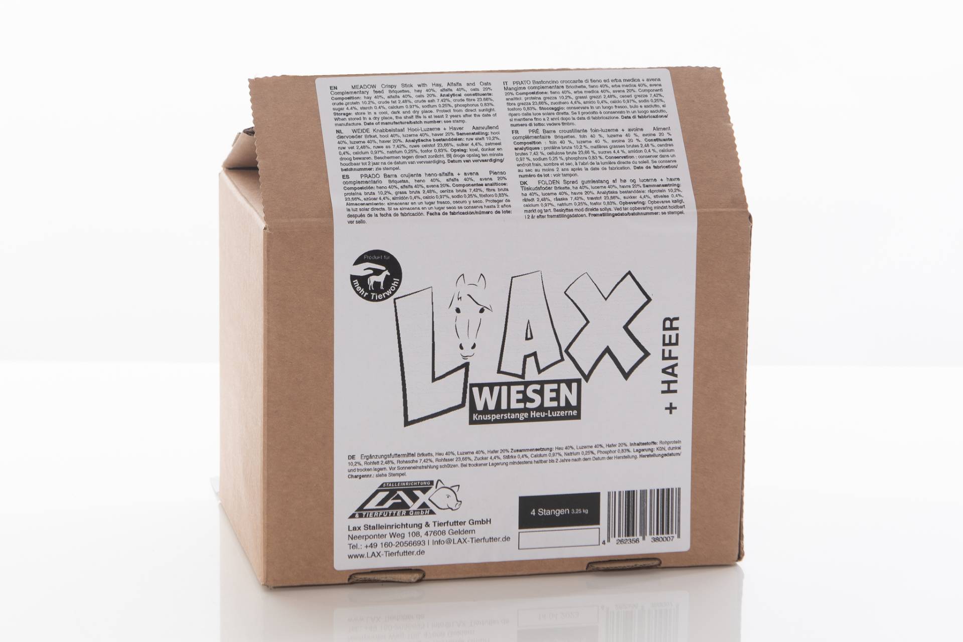 Lax Wiesen Knusperstange - Heu + Luzerne + Hafer - 13 kg - 16 Stangen von Lax