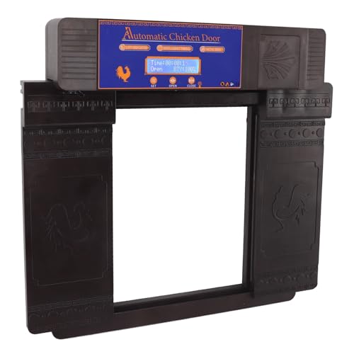 Lazmin112 Automatisch Doppelt Offener Hühner -Coop -Türöffner mit Timer für Geflügellebensraum, Haltbares Kunststoffmaterial, LED Display für Hühner, Enten, Gänse, Gänse (Dunkelbraun) von Lazmin112