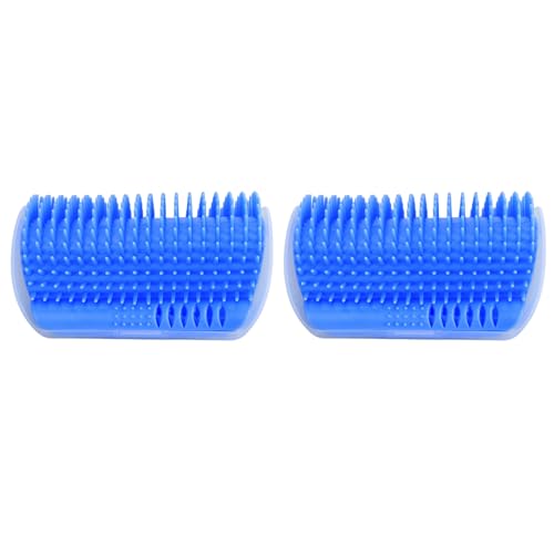 Lazmin112 Cat Corner Groomer, Selbstpflege Katzenpinsel Ökofreundlich Interaktive, Einfache Saubere Reibungsmassage mit Katzenminze für Zuhause (Blue) von Lazmin112