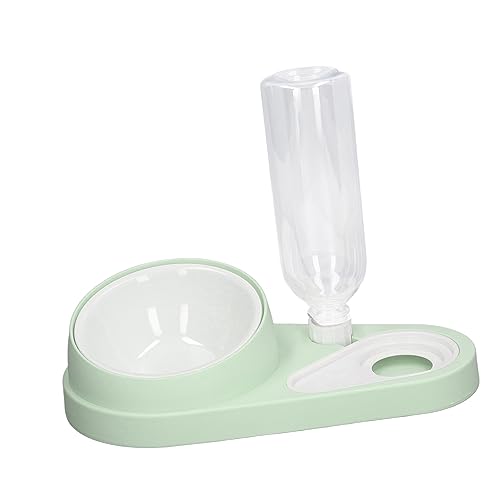 Lazmin112 Haustiere Wasser Food Bowl Set, 2 in 1 Katzenschüssel -Kit 15 -Grad Neigte Automatik für Zuhause (Sahne grün) von Lazmin112