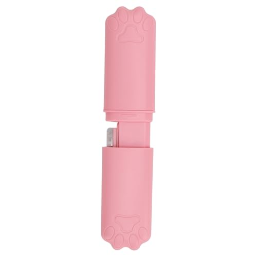 Lazmin112 Haustierpflegekamm, Doppelt Beendetes Multifunktionales Sicheres Katzenmassage Haarkamm Tragbar mit Gehäuseabdeckung für Zuhause (PINK) von Lazmin112