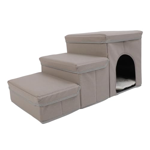 Lazmin112 Hundestufen, Welpentreppen 1 Haus Haustierversorgungen 2 Lagerbehälter für Kätzchen für Zuhause (Beige) von Lazmin112