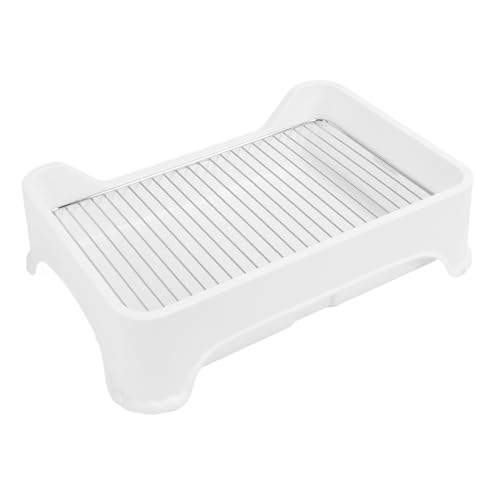 Lazmin112 Hundetraining Toilettentöpfchenschale, Hundetopf -Tablett Stabile Struktur aus Edelstahl Zuverlässig für Kleine Mittelgroße Hunde (White) von Lazmin112