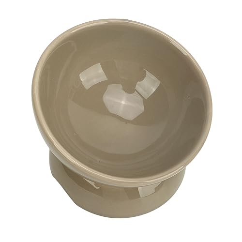 Lazmin112 Keramische Katzenfutterschüssel Geneigte Erhöhte Haustier -Feeder -Schüssel für Schlupfproof, Gesunde und Stilvolle Katzenschale für Katzenversorgung (Grey) von Lazmin112