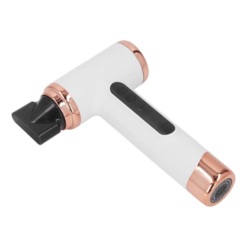 Lazmin112 Tragbarer Föhn, Wiederaufladbare 200 -W -leistungsstarke, Schnelle Trocknungshaarhaartrockner Bequemer Griff Dual Verwendet für die Reise (White) von Lazmin112