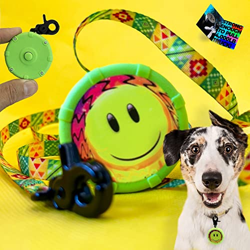 Smiley Happy + Freebie Lazy Leash! Mini-Hundeleine, tragbar, leicht, verstellbar, für Abenteuer, Training, Spaß und Kontrolle. 2 einziehbare Schlüsselanhänger-Hundeleinen, stark genug, um einen LKW zu von Lazy Leash!