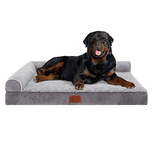 Lazy Lush Nackenrolle für extra große Hunde: L-förmiges orthopädisches Hundebett aus Memory-Schaum mit Plüschbezug, wasserdichtem Futter und rutschfester Unterseite Lazy Lush Nackenrolle für extra große Hunde: L-förmiges orthopädisches Hundebett aus Memory-Schaum mit Plüschbezug, wasserdichtem Futter und rutschfester Unterseite von Lazy Lush