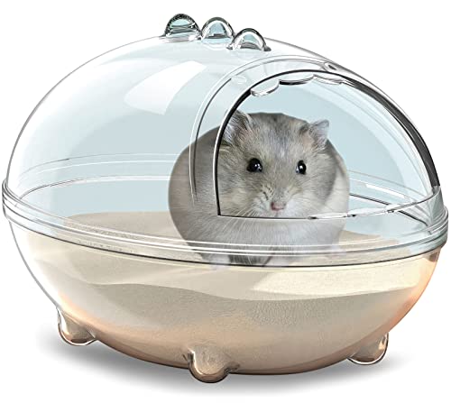 LazySusan Hamster Bad, Hamster Badewanne Box, Hamster staubdichte Badewanne, Hamster Sand Badebehälter, Hamster Badewanne, transparentes Bett, Käfig Badewanne WC Zubehör (S 13.6 * 9.6 * 9 cm) von LazySusan