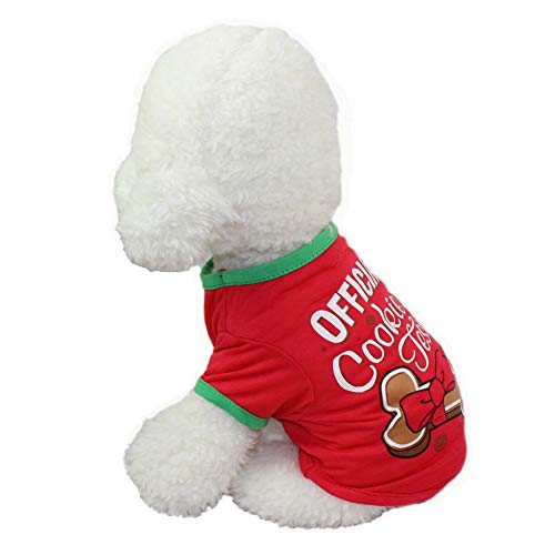 LbojailiAi Weihnachtlicher Haustier Jumpsuit Bekleidung Hund Katze T-Shirt Kleine Welpen Kostüm Bedruckter Mantel von LbojailiAi