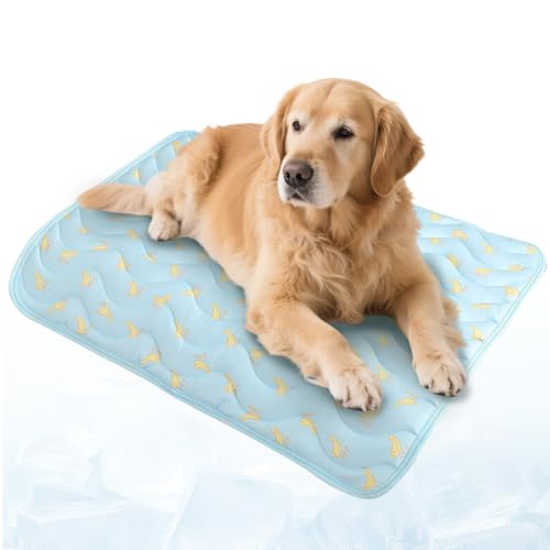 Pet Ice Mat Cooling Mat, KüHldecke Hund, rutschfeste Sommerauflage FüR Sofa, Auto & Hundebett, Leicht Reinigbar, KüHlkissen Mit Ungiftiges Gel FüR Klein MittelgroßE Haustiere (Blau, M) von Lbotr