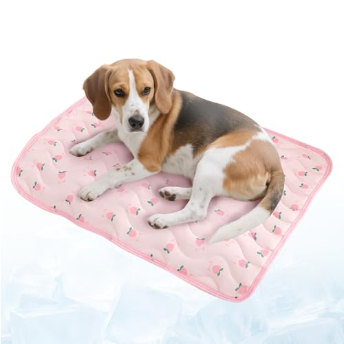 Pet Ice Mat Cooling Mat, KüHldecke Hund, rutschfeste Sommerauflage FüR Sofa, Auto & Hundebett, Leicht Reinigbar, KüHlkissen Mit Ungiftiges Gel FüR Klein MittelgroßE Haustiere (Rosa, M) von Lbotr