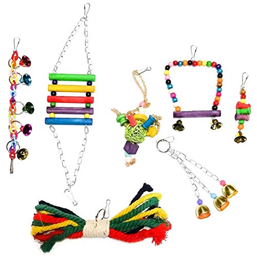 Lckiioy Spielzeug Papageien Spielzeug Sittich Spielzeug HäNge Matte Schaukel HäNgende Glocken Seil Leiter Sitz Stangen für Kleine VöGel Papagei Wellen Sittich Lckiioy Spielzeug Papageien Spielzeug Sittich Spielzeug HäNge Matte Schaukel HäNgende Glocken Seil Leiter Sitz Stangen für Kleine VöGel Papagei Wellen Sittich von Lckiioy