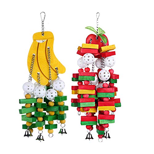 Lckiioy -Kauspielzeug, groß, mittelgroß, für Papageien, Käfig, Beißspielzeug, Graupapageien, Kakadus, Eclectus und Banane, 2 Stück Lckiioy -Kauspielzeug, groß, mittelgroß, für Papageien, Käfig, Beißspielzeug, Graupapageien, Kakadus, Eclectus und Banane, 2 Stück von Lckiioy