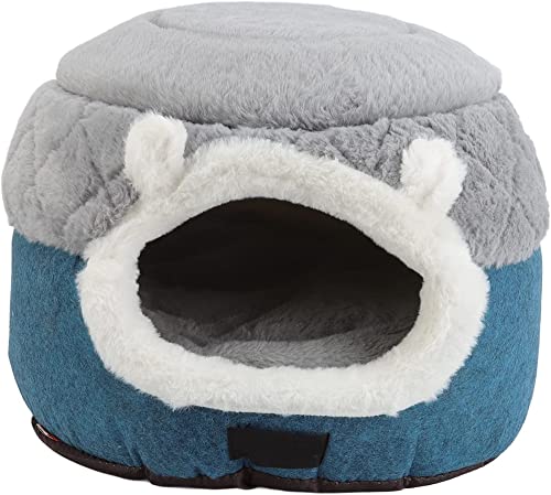 Lcmei Cat Bed Cave Semi Cave Hundebett, weiches, warmes Kätzchen-Höhlenbett für Katzen, 2 Möglichkeiten zur Verwendung von ultraweichem Haustierbett im Innenbereich (Medium,50 * 50cm) von Lcmei