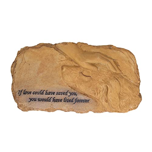 Ldafava Pet Memorial Stone Personalisierte gravierte Gartengravestone für Hunde Katze Rasen Hinterhof Harzmaterial 25 cm x 13,5 cm (Modell B (Lieferantenspezifikation: Sandfarbe)) von Ldafava