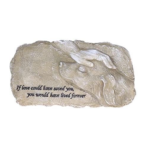 Ldafava Pet Memorial Stone Personalisierte gravierte Gartengravestone für Hunde Katze Rasen Hinterhof Harzmaterial 25 cm x 13,5 cm (Stil C (Lieferantenspezifikation: Moosfarbe)) von Ldafava