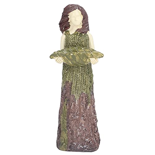 Vogelhäuschen mit Feenstatue, Kunstharz, attraktive, schöne Göttinnenstatue, Vogelhäuschen für Gärten im Freien, Terrassen, Blumenbeete von Ldafava