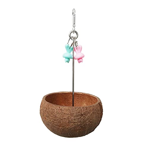 Papageien-Futternapf Kokosnuss für Muscheln hängende Futterspender mit Haken Vogelpickspielzeug Anti-Kippkäfig Zubehör Papageien-Futternapf Kokosnuss für Muscheln hängende Futterspender mit Haken Vogelpickspielzeug Anti-Kippkäfig Zubehör von Ldbuejiaja