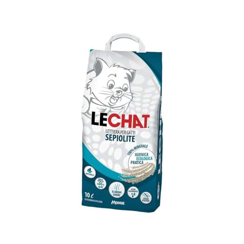 Monge LeChat Katzenstreu, Sepiolith, Natur, ideal für Katzen, 6 Kilogramm / 10 Liter von Le Chat