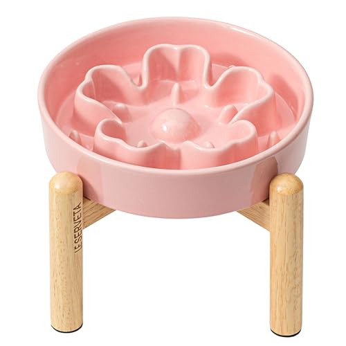 Le Serveta Cherry Blossom Slow Feeder Hundenapf, Slow Feeder mit Holzständer, Erhöhter Hundenapf Puzzle Futternapf, Futternapf für mittlere große Rasse, Rosa Le Serveta Cherry Blossom Slow Feeder Hundenapf, Slow Feeder mit Holzständer, Erhöhter Hundenapf Puzzle Futternapf, Futternapf für mittlere große Rasse, Rosa von Le Serveta
