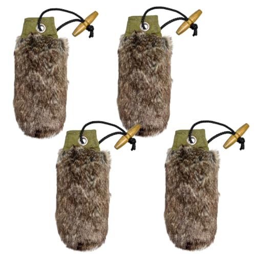 Le'arte Apportierdummy Hund Set – 4 Stück Felldummy 250 g – robust & schwimmfähig, mit Wurfschnur – Jagdhund Training & Apportiertraining für Hunde (250, Gramm) von Le'arte