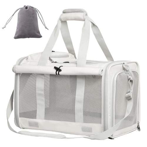 Große Katzentragetasche mit weichen Seiten für kleine Haustiere bis zu 7,3 kg, faltbare AirTravel-Haustier-Tragetasche mit atmungsaktivem Netz, verstellbarer, gepolsterter Schultergurt und Große Katzentragetasche mit weichen Seiten für kleine Haustiere bis zu 7,3 kg, faltbare AirTravel-Haustier-Tragetasche mit atmungsaktivem Netz, verstellbarer, gepolsterter Schultergurt und von Le city