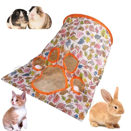 Cat Tunnel Bag, Katzentunnel-Tasche, Katzentunneltaschen für Hauskatzen, faltbares selbstinteraktives Katzenspielzeug, Katzentunneltaschenspielzeug mit Plüschbällen, für Kaninchen, Katzen von LeKing