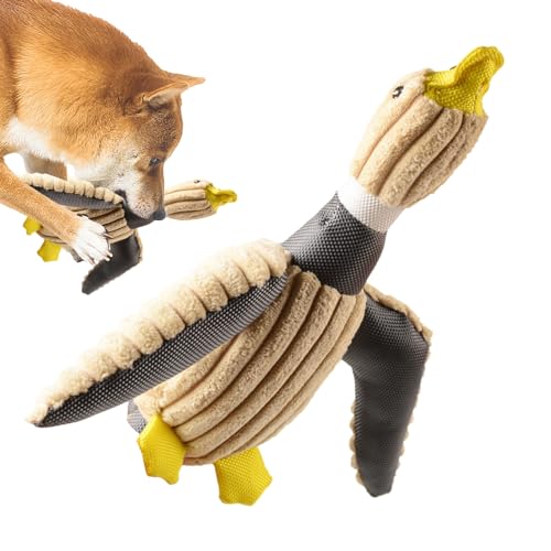 LeKing Plüsch-Ente-Hundespielzeug, Hundespielzeug-Ente mit Quietscher | Quietschendes Kauspielzeug für Hunde,Spielzeug-Ente für Hunde, Stockenten-Hundespielzeug, Quietsche-Ente, Hundespielzeug für von LeKing