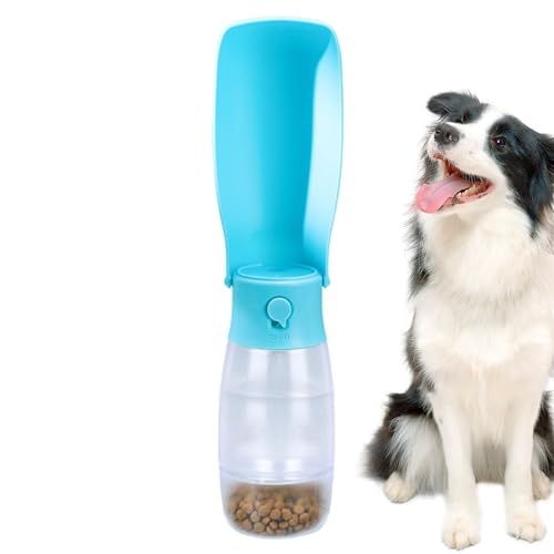 LeKing Wasserflasche für Hunde,Hundewasserflasche,Wasserspender mit Lebensmittelbehälter | Wasserspender, Faltbare Haustier-Wasserflasche, Hunde-Wassernapf, tragbarer Welpen-Trinknapf von LeKing