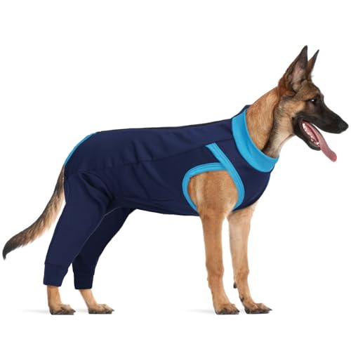 LelePet Hunde-Genesungsanzug für Hinterbeine, um das Lecken von Hinterbeinen, Bauchwunden, Hunde-Einteiler für Operationen, weibliche Männer, Hundehose gegen Lecken für kleine bis große Hunde von LeLePet