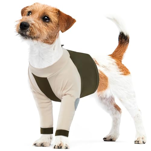 Lelepet Ärmel zur Erholung des Vorderbeins, hochelastisches Ellenbogenschutz-Shirt für kleine, mittelgroße und große Hunde, kurzer Schlafanzug, atmungsaktiv, zur Erholung der Gelenke gegen Lecken von von LeLePet