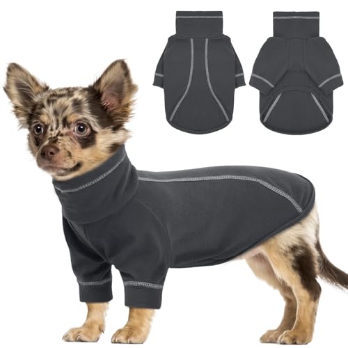 Lelepet Hunde Fleecepullover, Rollkragen Hundepullover, Warme Hunde Weste für Herbst und Winter, Elastisch Sweatshirt Hundemantel Outfit für kaltes Wetter, Dunkelgrau S Lelepet Hunde Fleecepullover, Rollkragen Hundepullover, Warme Hunde Weste für Herbst und Winter, Elastisch Sweatshirt Hundemantel Outfit für kaltes Wetter, Dunkelgrau S von LeLePet