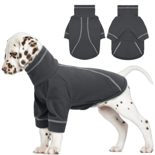 Lelepet Hunde Fleecepullover, Rollkragen Hundepullover, Warme Hunde Weste für Herbst und Winter, Elastisch Sweatshirt Hundemantel Outfit für kaltes Wetter, Dunkelgrau L Lelepet Hunde Fleecepullover, Rollkragen Hundepullover, Warme Hunde Weste für Herbst und Winter, Elastisch Sweatshirt Hundemantel Outfit für kaltes Wetter, Dunkelgrau L von LeLePet