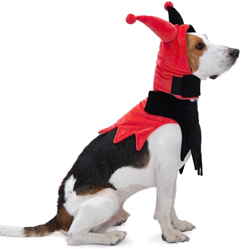 Lelepet Hunde-Halloween-Kostüm mit Hut und Umhang, lustiges Hundekostüm, Haustier-Halloween-Cosplay-Outfit, Party-Dress Up für Süßes oder Saures, Urlaubskleidung für kleine, mittelgroße und große von LeLePet