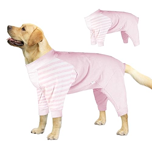 LeLePet Einteiler für Hunde, Schutzanzug zur Erholung, Hundebody Nach Op, Medical Pet Shirt für Kleine Mittelgroße Große Hunde, Hund Wundschutzanzug Schlafanzug, Hund Halskrause Alternative, Rosa XL von LeLePet