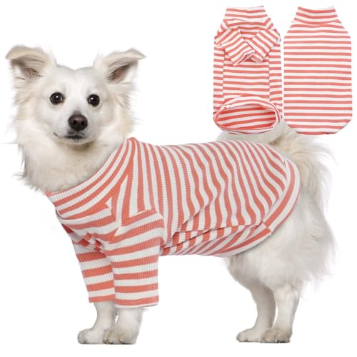 Lelepet Hunde-Shirt-Weste, leichtes gestreiftes Haustier-Shirt für kleine, mittelgroße und große Hunde, weiches T-Shirt für Hunde und Katzen, atmungsaktives Hunde-Sweatshirt, Welpenshirt mit Ärmeln, Lelepet Hunde-Shirt-Weste, leichtes gestreiftes Haustier-Shirt für kleine, mittelgroße und große Hunde, weiches T-Shirt für Hunde und Katzen, atmungsaktives Hunde-Sweatshirt, Welpenshirt mit Ärmeln, von LeLePet
