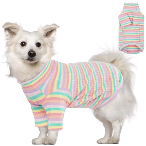 Lelepet Hunde-Shirt-Weste, leichtes gestreiftes Haustier-Shirt für kleine, mittelgroße und große Hunde, weiches T-Shirt für Hunde und Katzen, atmungsaktives Hunde-Sweatshirt, Welpenshirt mit Ärmeln, Lelepet Hunde-Shirt-Weste, leichtes gestreiftes Haustier-Shirt für kleine, mittelgroße und große Hunde, weiches T-Shirt für Hunde und Katzen, atmungsaktives Hunde-Sweatshirt, Welpenshirt mit Ärmeln, von LeLePet