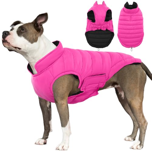 Lelepet Hundemantel Winter Jacke für Große Hunde, Wasserdicht Warmer Hunde Winterjacke, Wendbarer Winddicht Hundejacke mit Klettverschluss, Rosa L Lelepet Hundemantel Winter Jacke für Große Hunde, Wasserdicht Warmer Hunde Winterjacke, Wendbarer Winddicht Hundejacke mit Klettverschluss, Rosa L von LeLePet