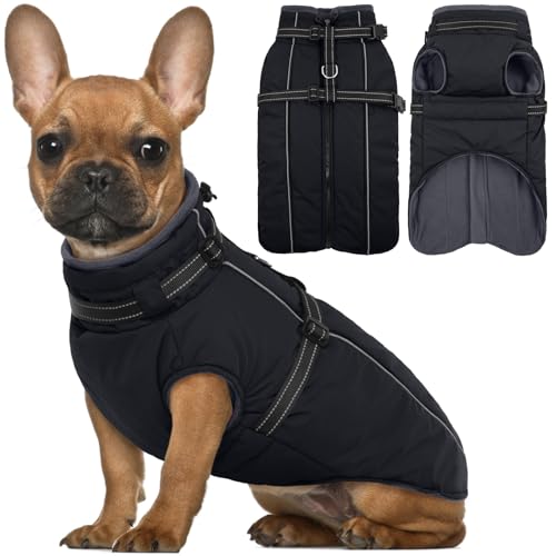 Lelepet Hundemantel für den Winter, Warme Hundejacke mit integriertem Geschirr, Winddicht Mantel mit Fleece Gefüttert für Hunde, Reflektierende Hundeweste für Kaltes Wetter, Schwarz S Lelepet Hundemantel für den Winter, Warme Hundejacke mit integriertem Geschirr, Winddicht Mantel mit Fleece Gefüttert für Hunde, Reflektierende Hundeweste für Kaltes Wetter, Schwarz S von LeLePet