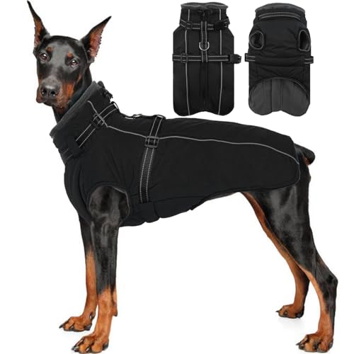 Lelepet Hundemantel für den Winter, Warme Hundejacke mit integriertem Geschirr, Winddicht Mantel mit Fleece Gefüttert für Hunde, Reflektierende Hundeweste für Kaltes Wetter, Schwarz M Lelepet Hundemantel für den Winter, Warme Hundejacke mit integriertem Geschirr, Winddicht Mantel mit Fleece Gefüttert für Hunde, Reflektierende Hundeweste für Kaltes Wetter, Schwarz M von LeLePet