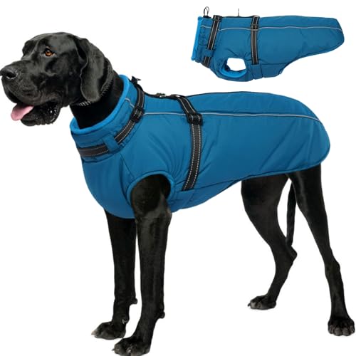Lelepet Hundemantel mit integriertem Geschirr – warme Winterjacke, wasserdichte Jacke für kaltes Wetter, Fleece-Weste, reflektierende Mäntel für kleine, mittelgroße und große Hunde Lelepet Hundemantel mit integriertem Geschirr – warme Winterjacke, wasserdichte Jacke für kaltes Wetter, Fleece-Weste, reflektierende Mäntel für kleine, mittelgroße und große Hunde von LeLePet