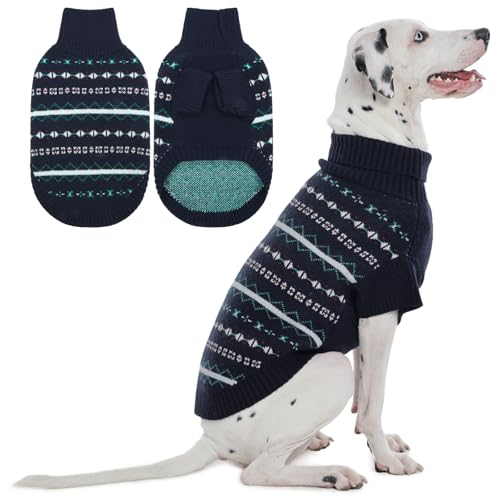 Lelepet Hundepullover für große Hunde, weicher Weihnachtspullover für Herbst und Winter, für den täglichen Gebrauch, atmungsaktiv, Rollkragen-Strick, Haustierkleidung für Jungen und Mädchen von LeLePet