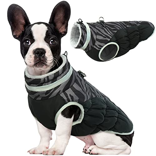 Lelepet Warme Hunde-Winterjacke, reflektierender Reißverschluss-Hundemantel mit Geschirr, winddichter Kaltwettermantel Schneejacke für kleine, mittelgroße und große Hunde, Rollkragen Fleece Hundeweste Haustierbekleidung für den Winter von LeLePet