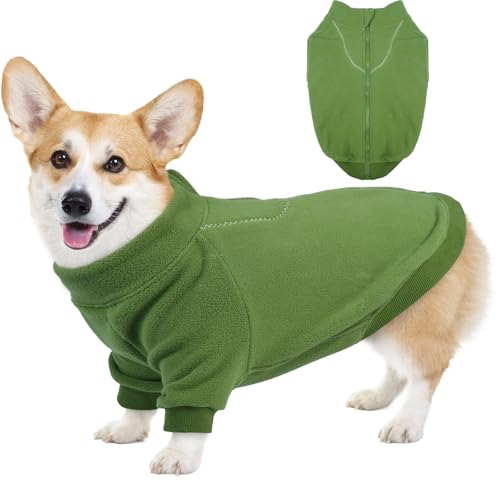 Lelepet Warmer Hunde-Kapuzenpullover für den Winter, Fleece-Haustier-Sweatshirt, Welpenkleidung, Hundeoutfit für große Hunde, Haustierpullover, Kaltwettermantel, Grün, XL von LeLePet