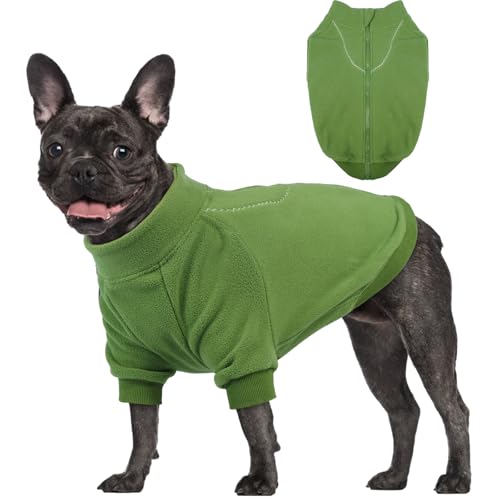 Lelepet Warmer Hunde-Kapuzenpullover für den Winter, Fleece-Haustier-Sweatshirt, Welpenkleidung, Hundeoutfit für mittelgroße Hunde, Haustierpullover, Kaltwettermantel, Grün, M von LeLePet