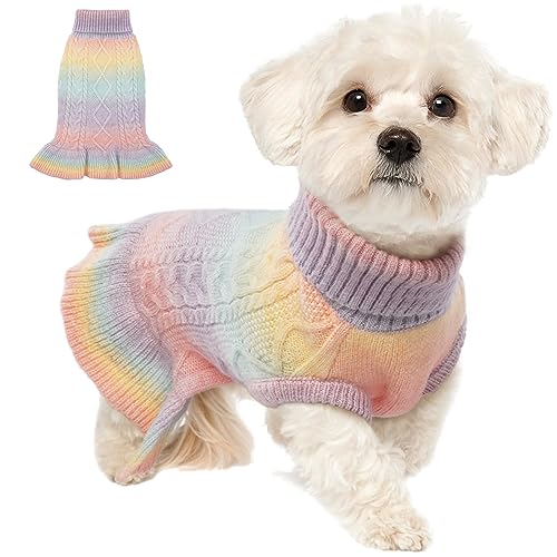 Lelepet Weihnachten Hundepullover, Winter Warm Hundepulli Sweater für Kleine Hunde, Weich Hundemantel Jacke Winterpullover, Rollragen Stickwolle Katzenpullover Haustier Winterkleidung, Rosa XS Lelepet Weihnachten Hundepullover, Winter Warm Hundepulli Sweater für Kleine Hunde, Weich Hundemantel Jacke Winterpullover, Rollragen Stickwolle Katzenpullover Haustier Winterkleidung, Rosa XS von LeLePet