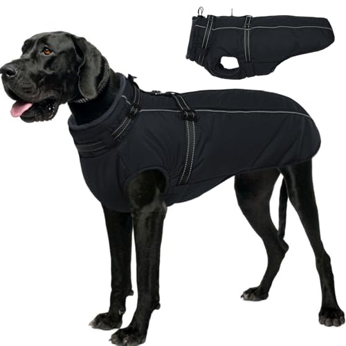Lelepet XXXL Hundemantel Mit Geschirr - Integrierte Wasserdichte Hundejacke, Warmer Wintermantel, Dicke Fleecejacke - Reflektierend, Verstellbar, Für Dogge Lelepet XXXL Hundemantel Mit Geschirr - Integrierte Wasserdichte Hundejacke, Warmer Wintermantel, Dicke Fleecejacke - Reflektierend, Verstellbar, Für Dogge von LeLePet
