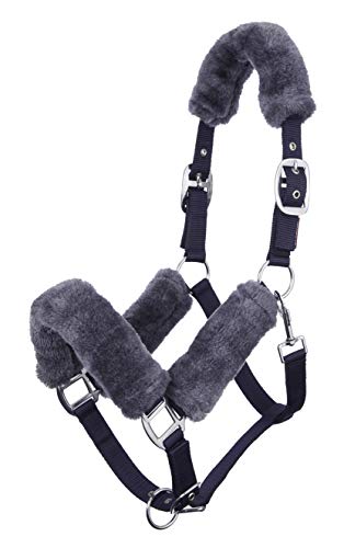 LeMieux Comfort Halfter für Pferde - Marineblau/Grau - Weiches Fleecefutter - Verstellbar & Strapazierfähig - X Full von LeMieux