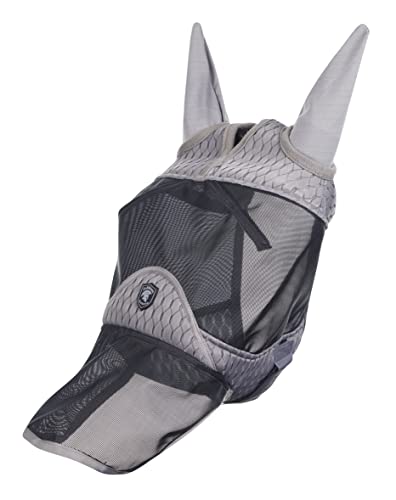 LeMieux Horse Gladiator Vollmaske in Grau - 4-Wege-Stretch-Lycra - Atmungsaktives Mesh - Klein von LeMieux