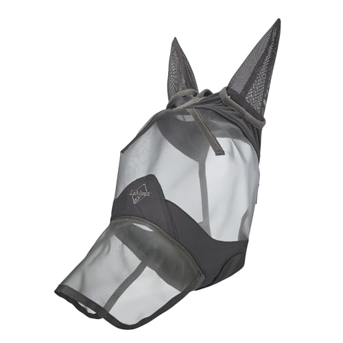 LeMieux Horse ArmourShield Pro Fliegenmaske mit weichem Bambus-Futter – UV-Schutz & atmungsaktives Netzgewebe – Grau – Größe L von LeMieux